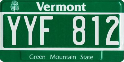 VT license plate YYF812