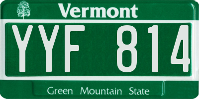 VT license plate YYF814