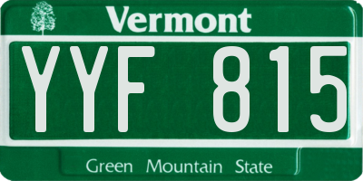 VT license plate YYF815