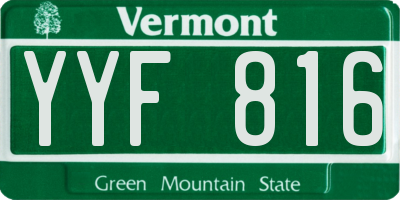 VT license plate YYF816