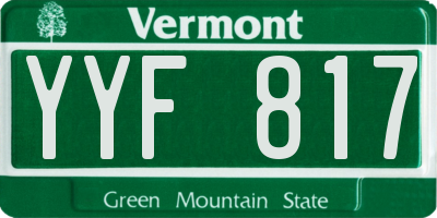 VT license plate YYF817