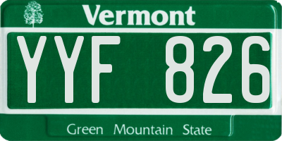 VT license plate YYF826