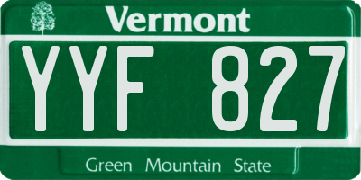 VT license plate YYF827