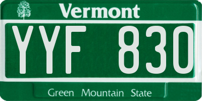 VT license plate YYF830