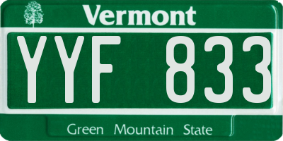 VT license plate YYF833