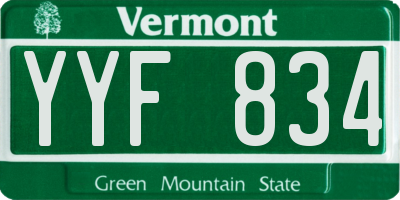 VT license plate YYF834