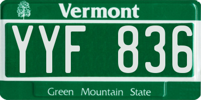VT license plate YYF836