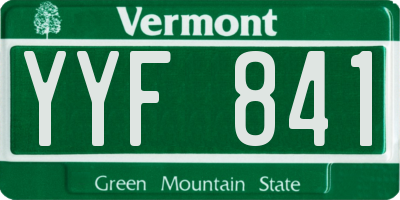 VT license plate YYF841