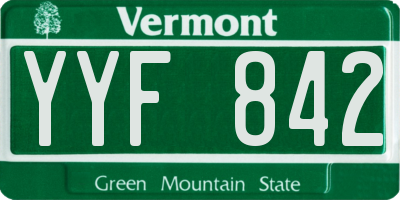 VT license plate YYF842