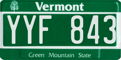 VT license plate YYF843