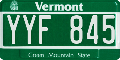 VT license plate YYF845