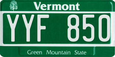 VT license plate YYF850