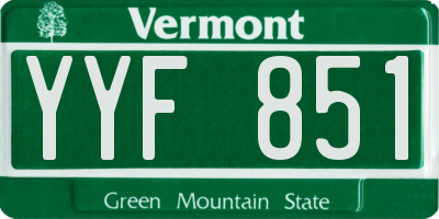VT license plate YYF851
