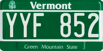 VT license plate YYF852