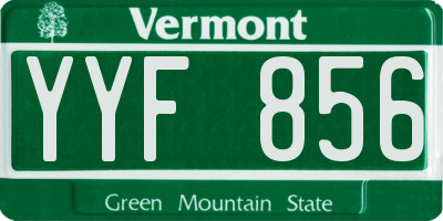 VT license plate YYF856