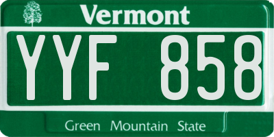 VT license plate YYF858