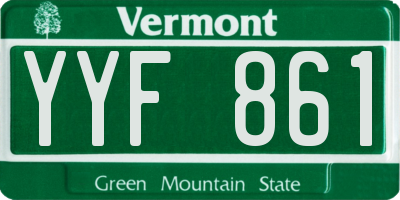 VT license plate YYF861