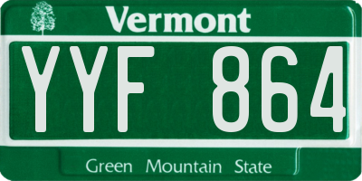VT license plate YYF864