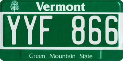 VT license plate YYF866