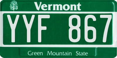 VT license plate YYF867