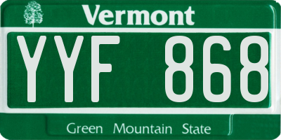 VT license plate YYF868