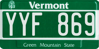 VT license plate YYF869