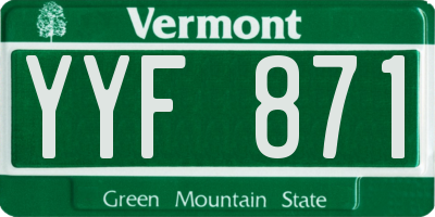 VT license plate YYF871