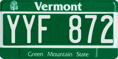 VT license plate YYF872