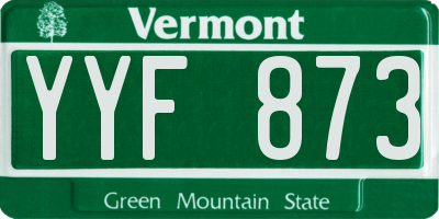 VT license plate YYF873