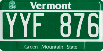 VT license plate YYF876