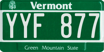 VT license plate YYF877