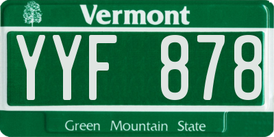 VT license plate YYF878