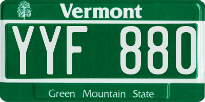 VT license plate YYF880