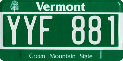 VT license plate YYF881