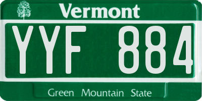 VT license plate YYF884