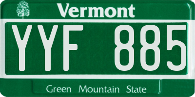 VT license plate YYF885