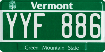 VT license plate YYF886