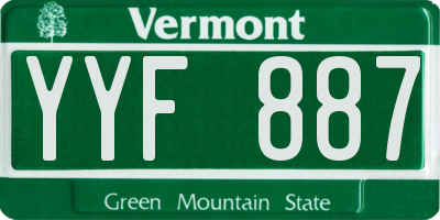 VT license plate YYF887