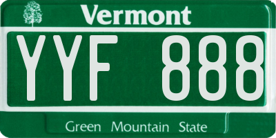 VT license plate YYF888