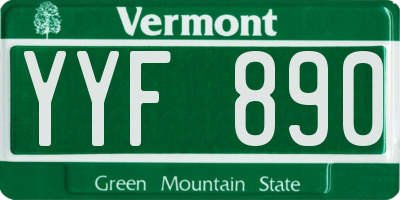 VT license plate YYF890