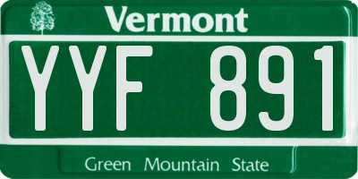 VT license plate YYF891