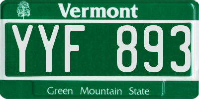 VT license plate YYF893