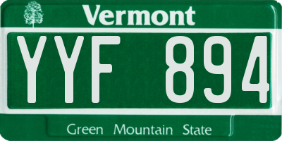 VT license plate YYF894