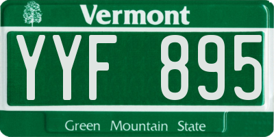 VT license plate YYF895