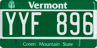 VT license plate YYF896