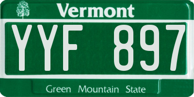 VT license plate YYF897