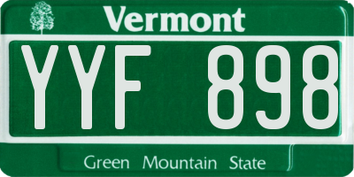 VT license plate YYF898