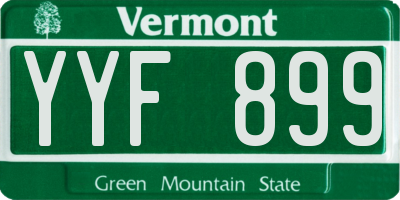 VT license plate YYF899