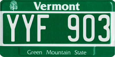 VT license plate YYF903