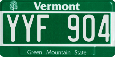 VT license plate YYF904